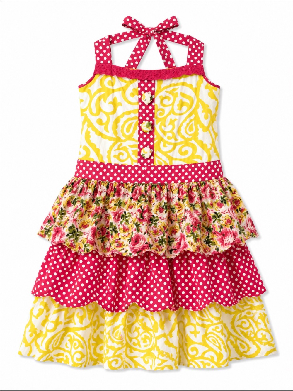 Pier 1 Imports Apron Floral Ruffle Cotton